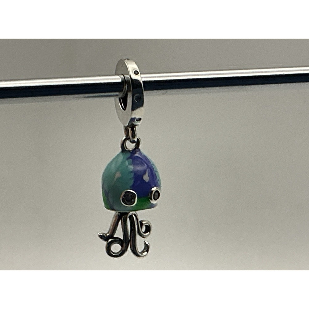 Pandora Murano Glass Cute Octopus Dangle Charm Blue Green ALE 925